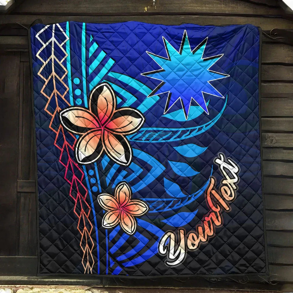 Nauru Custom Personalised Premium Quilt - Vintage Tribal Mountain