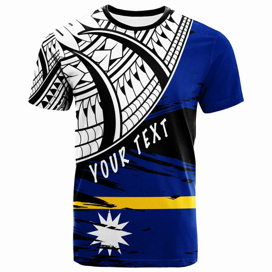 Nauru Custom Personalised T- Shirt - Nauru Flag Style With Claw Pattern
