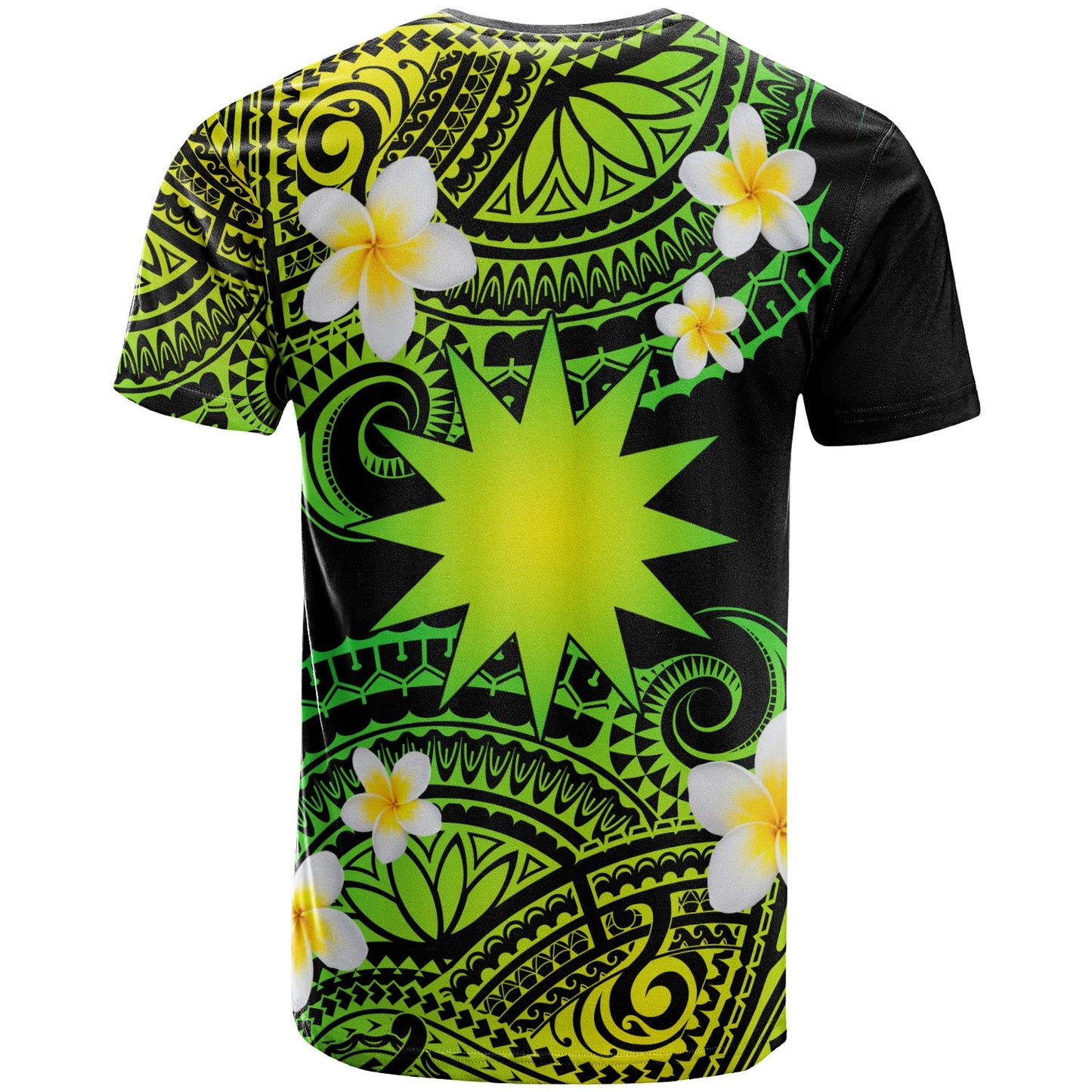Nauru Custom Personalised T-Shirt - Plumeria Polynesian Vibe Green