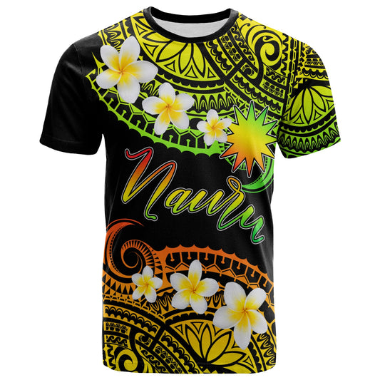 Nauru Custom Personalised T-Shirt - Plumeria Polynesian Vibe Reggae