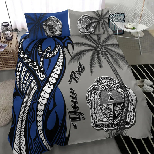 Nauru Custom Personalized Bedding Set - Classical Coconut Tree