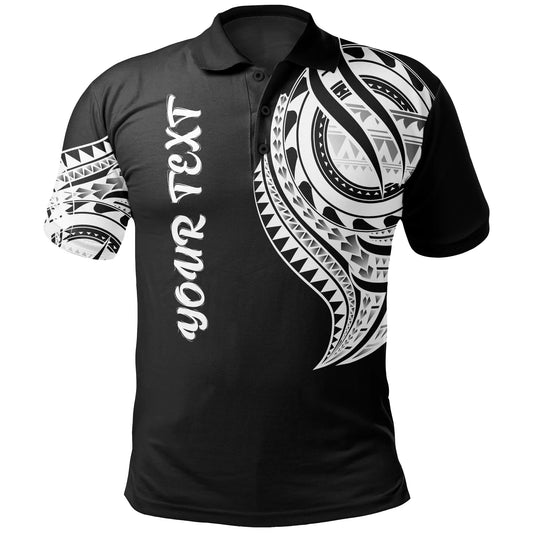 Nauru Custom Personalised Polo Shirt - Nauru Tatau White Patterns