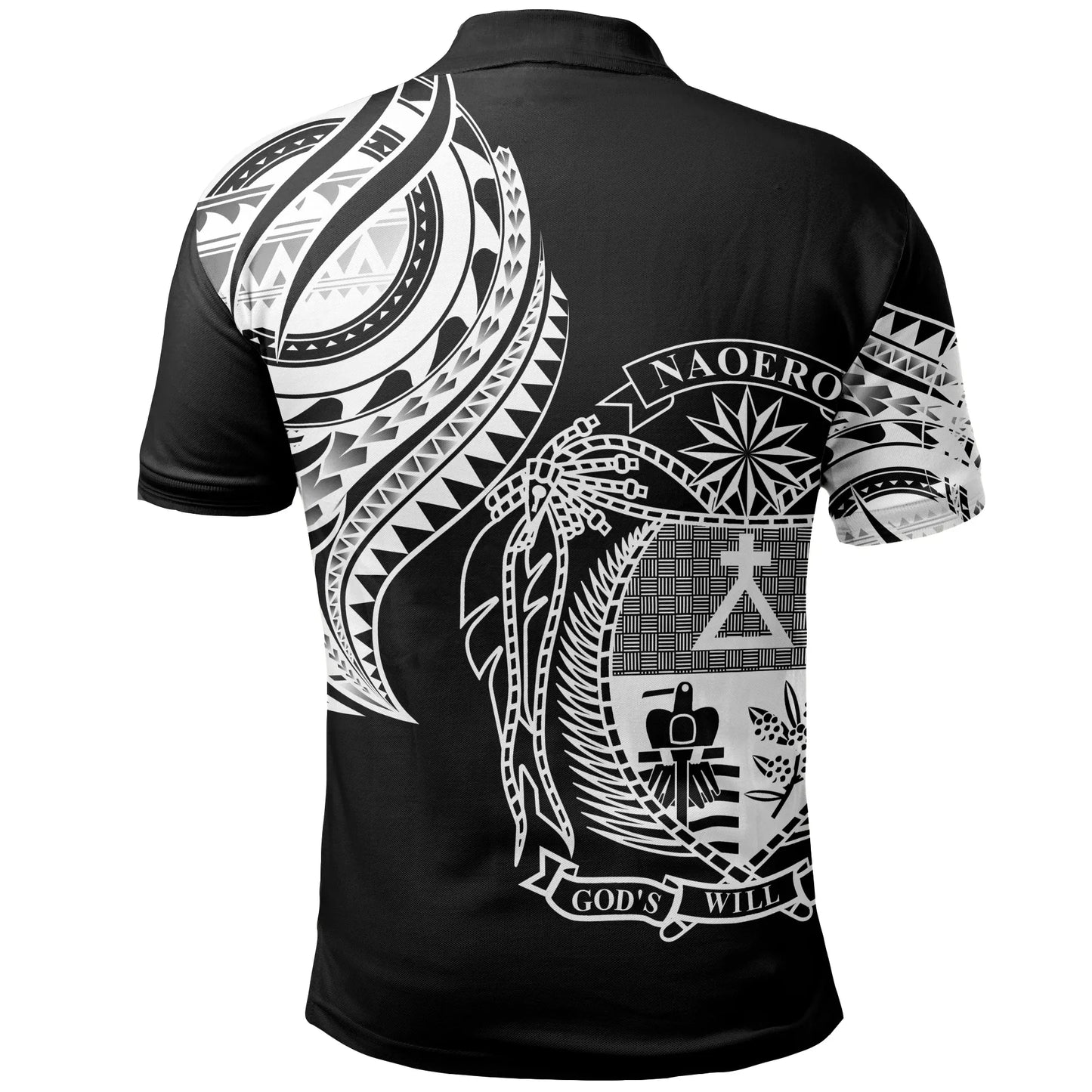 Nauru Custom Personalised Polo Shirt - Nauru Tatau White Patterns