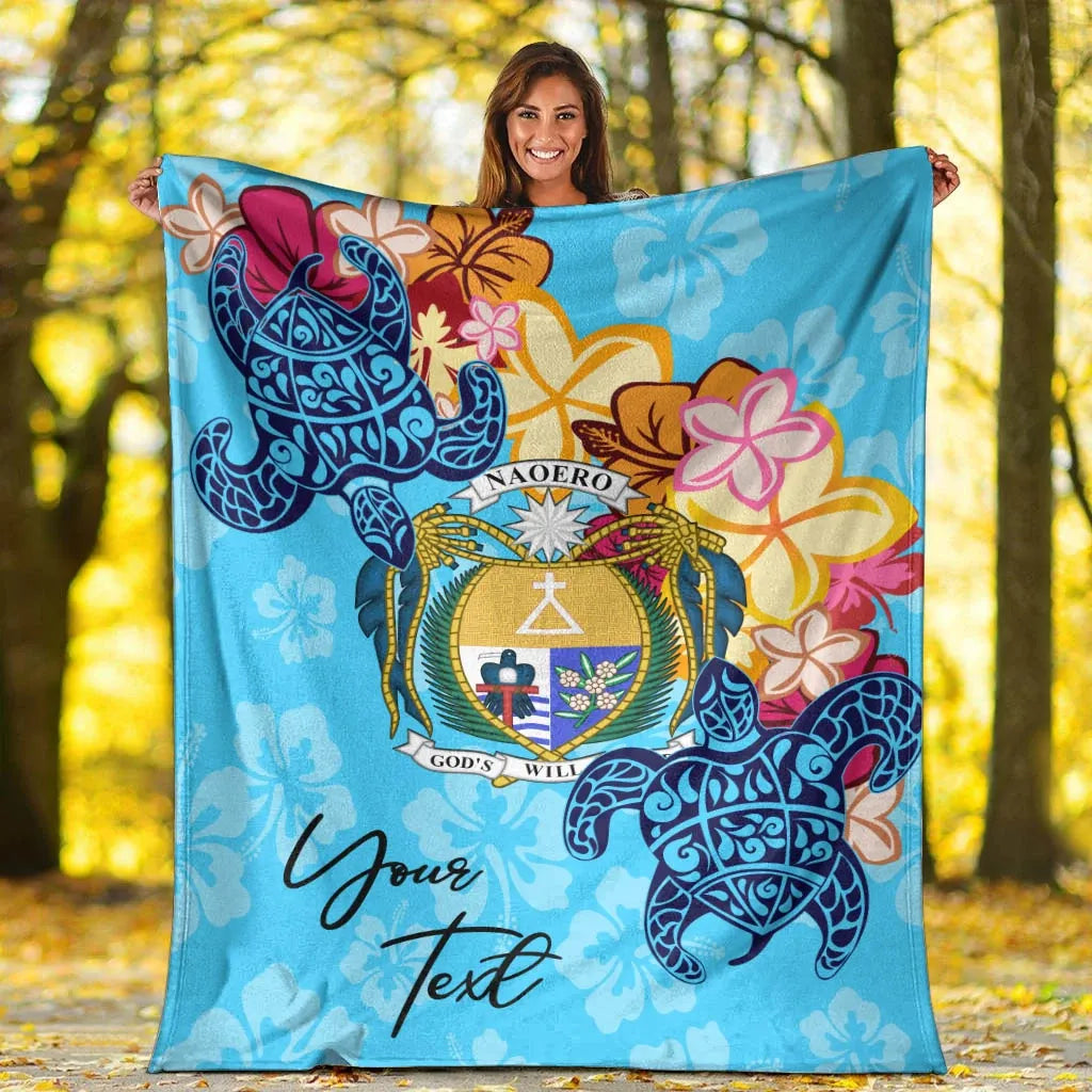 Nauru Custom Personalised Premium Blanket - Tropical Style