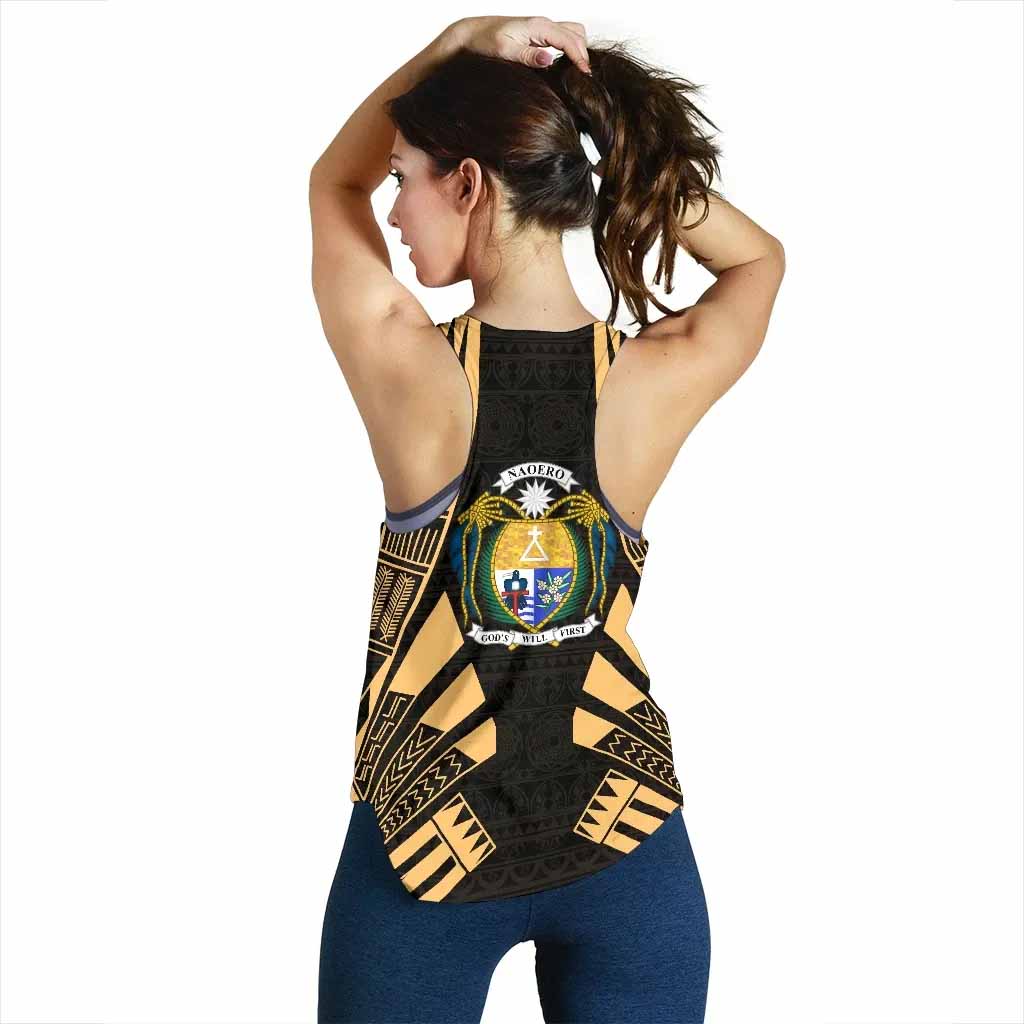 Nauru Women Racerback Tank - Polynesian Tattoo Gold