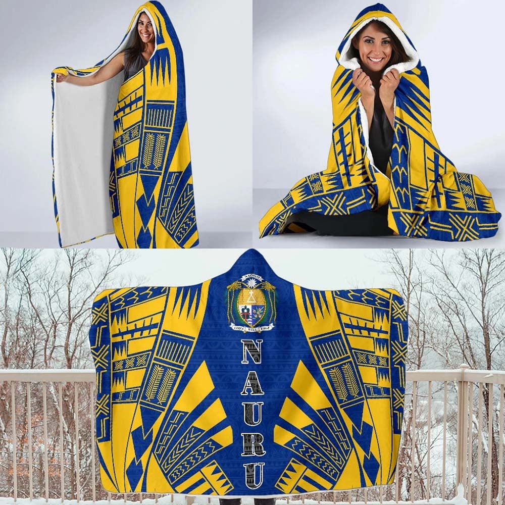 Nauru Hooded Blanket - Polynesian Tattoo Flag