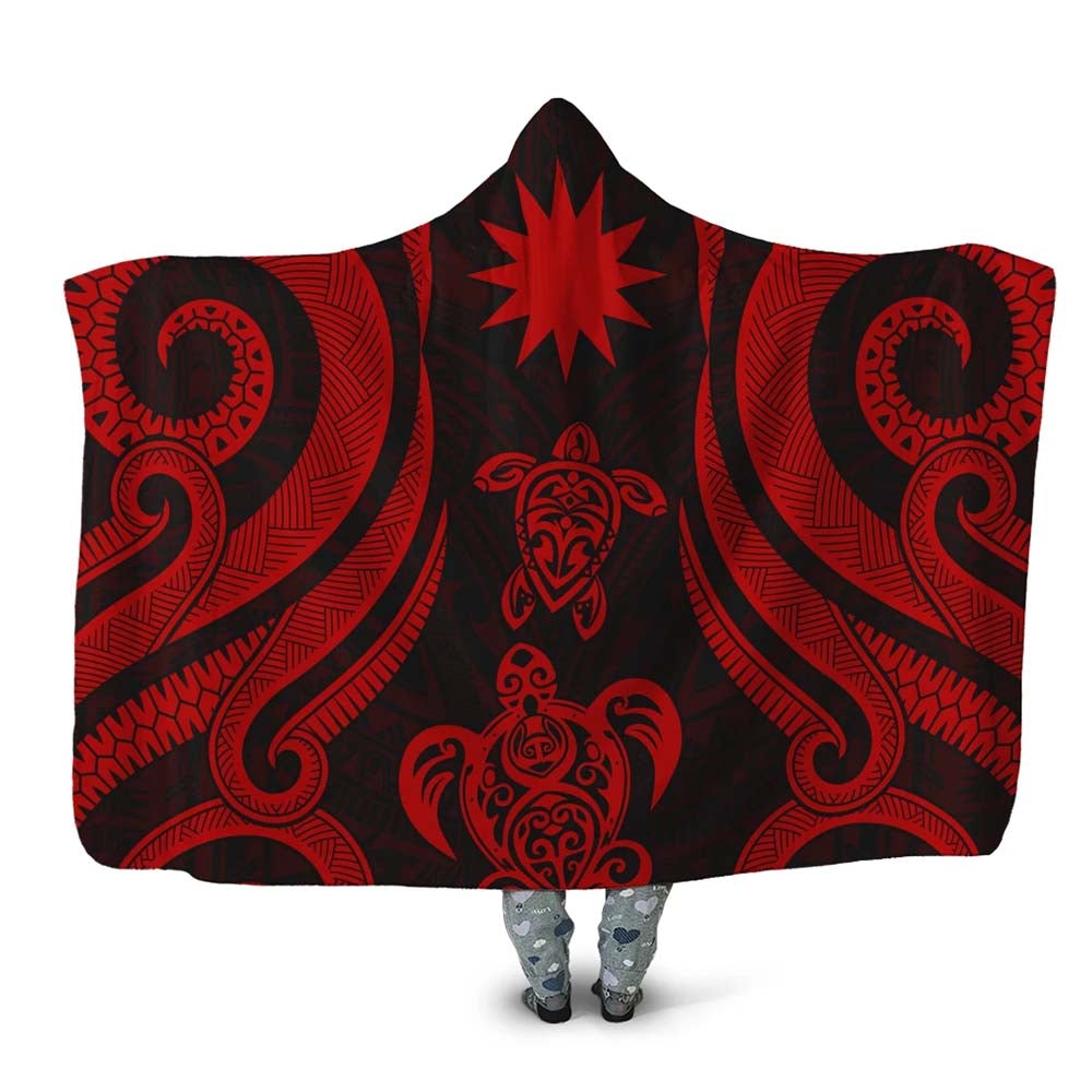 Nauru Hooded Blanket - Red Tentacle Turtle