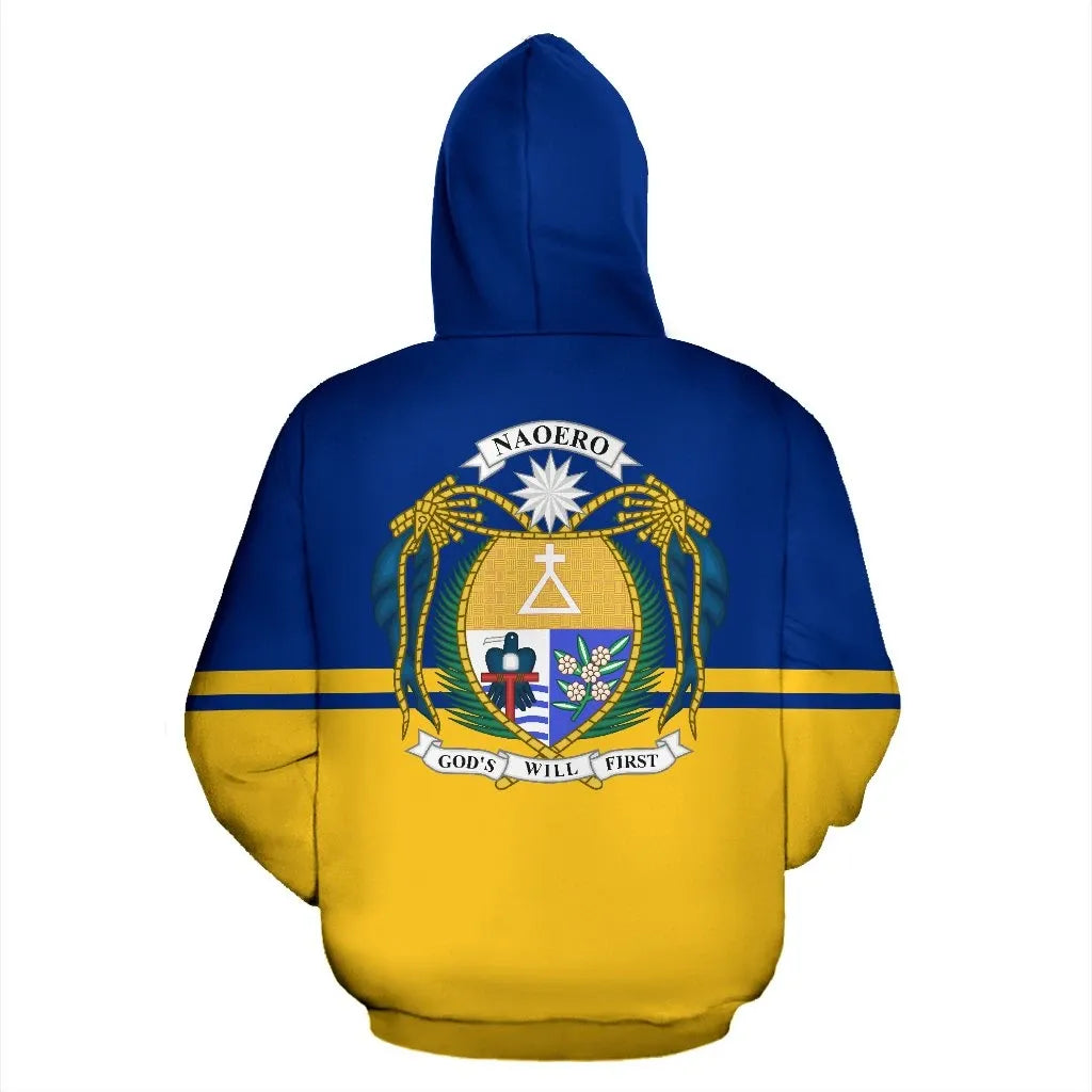 Nauru Hoodie - Nauru Flag Coat Of Arms God's Will First