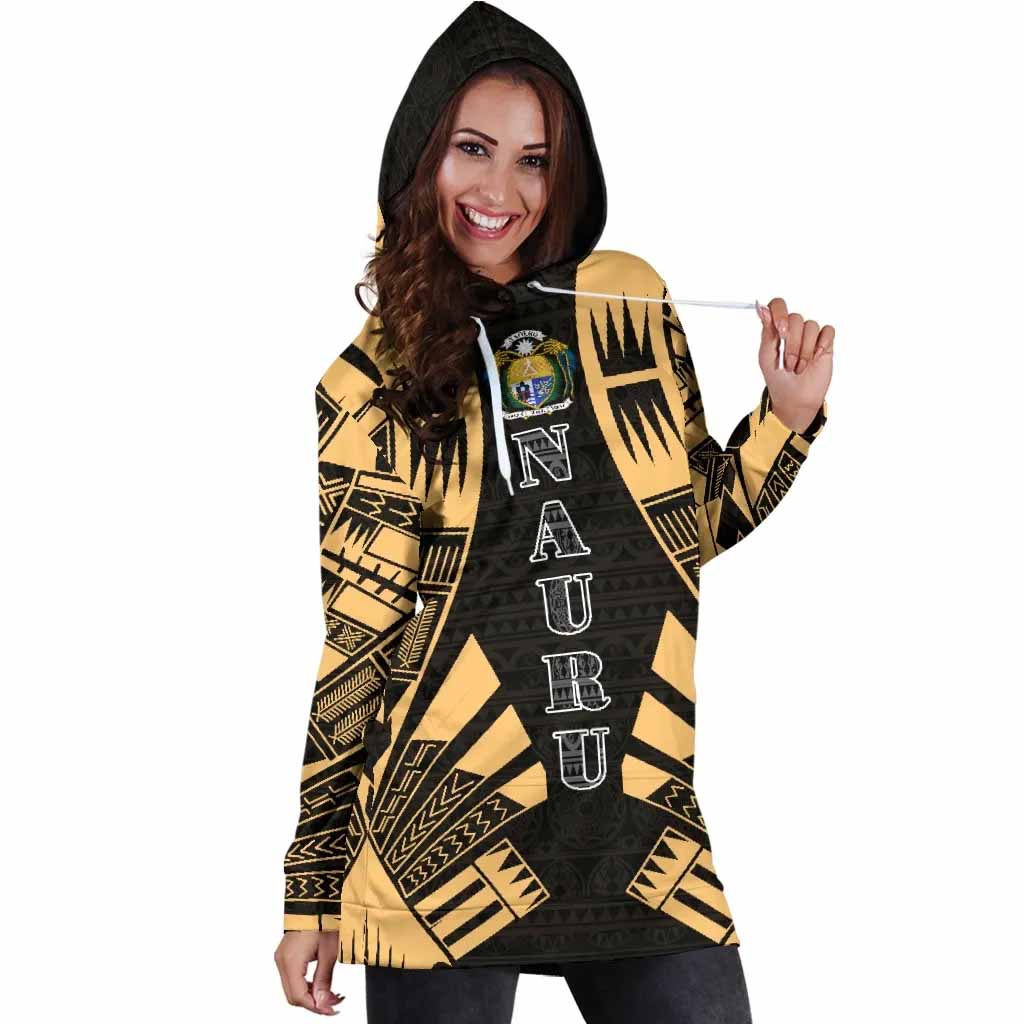 Nauru Hoodie Dress - Polynesian Tattoo Gold