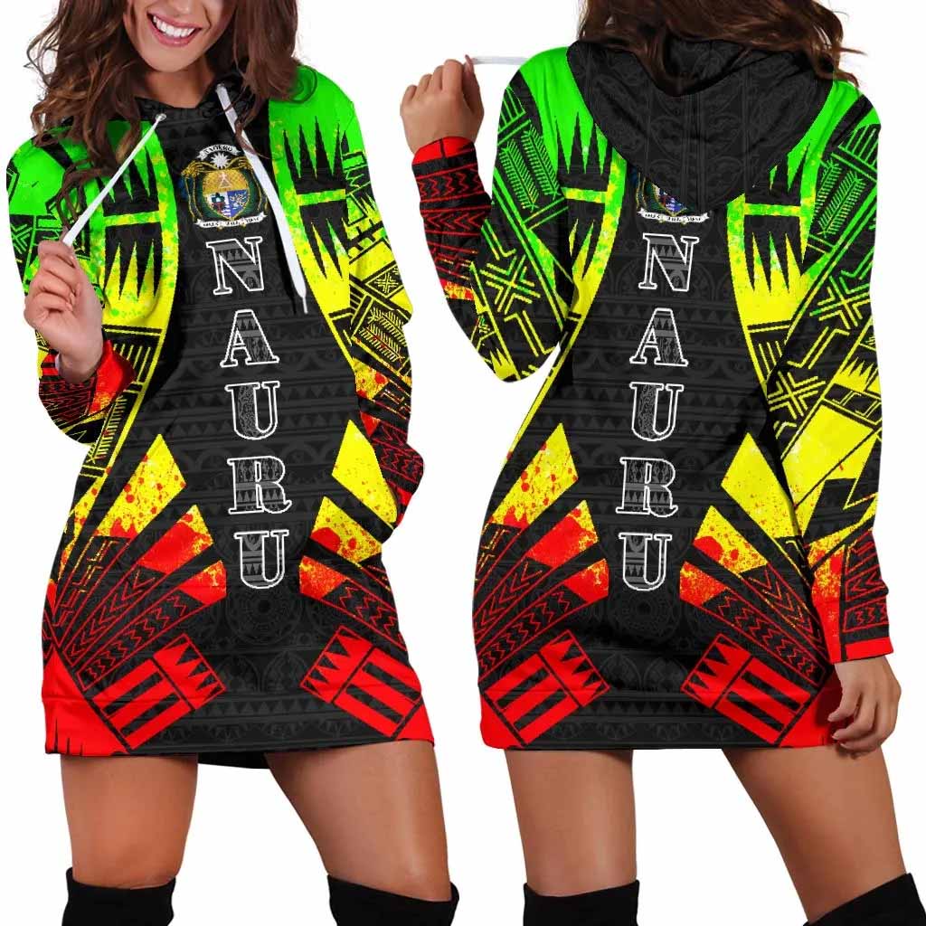 Nauru Hoodie Dress - Polynesian Tattoo Reggae