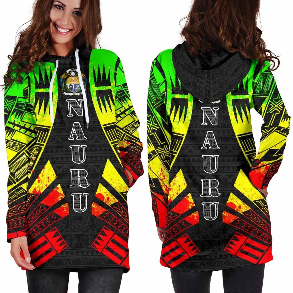 Nauru Hoodie Dress - Polynesian Tattoo Reggae