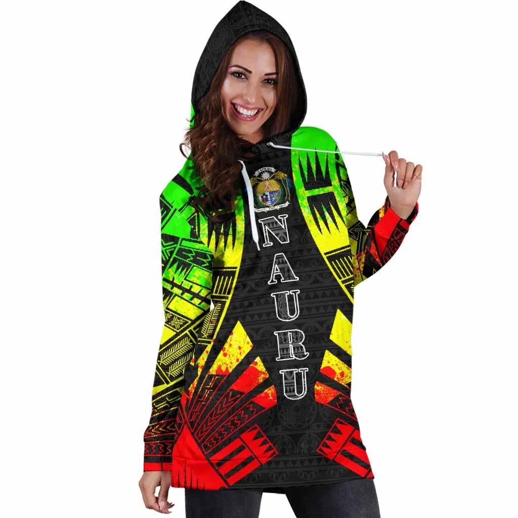 Nauru Hoodie Dress - Polynesian Tattoo Reggae