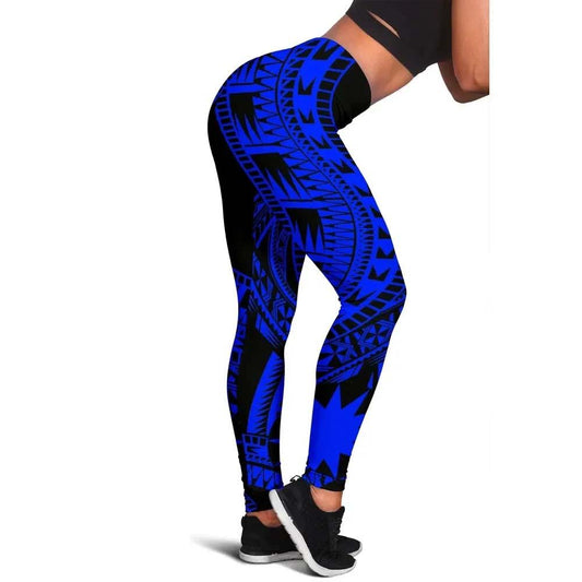 Nauru Legging Polynesian Pattern Blue