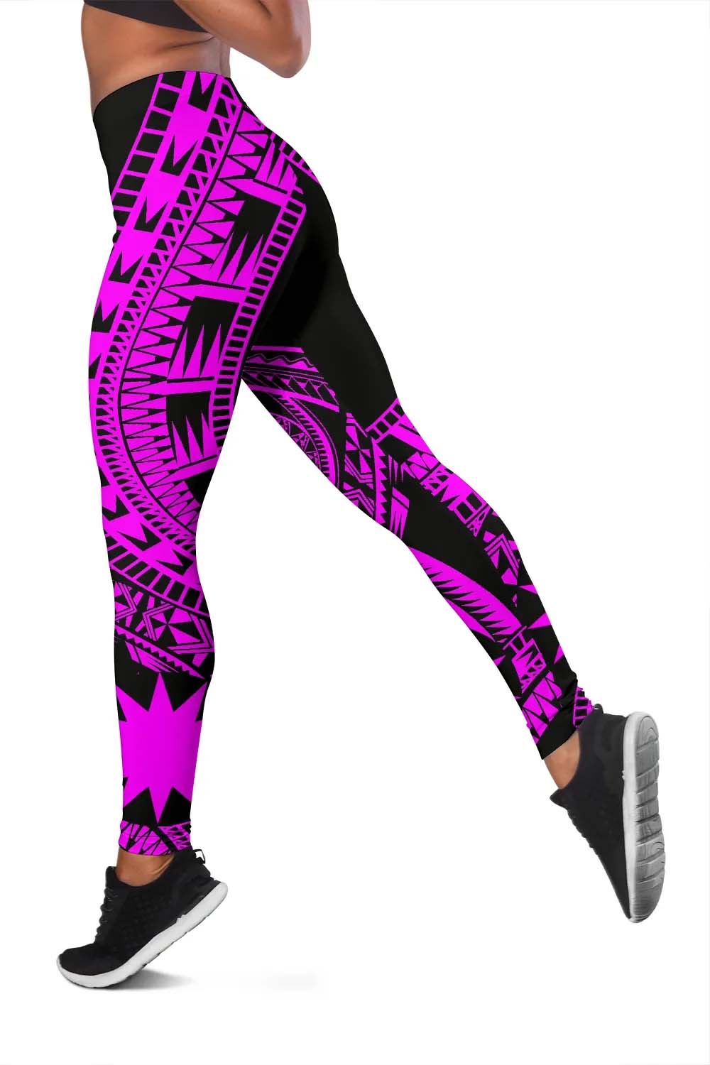 Nauru Legging Polynesian Pattern Pink