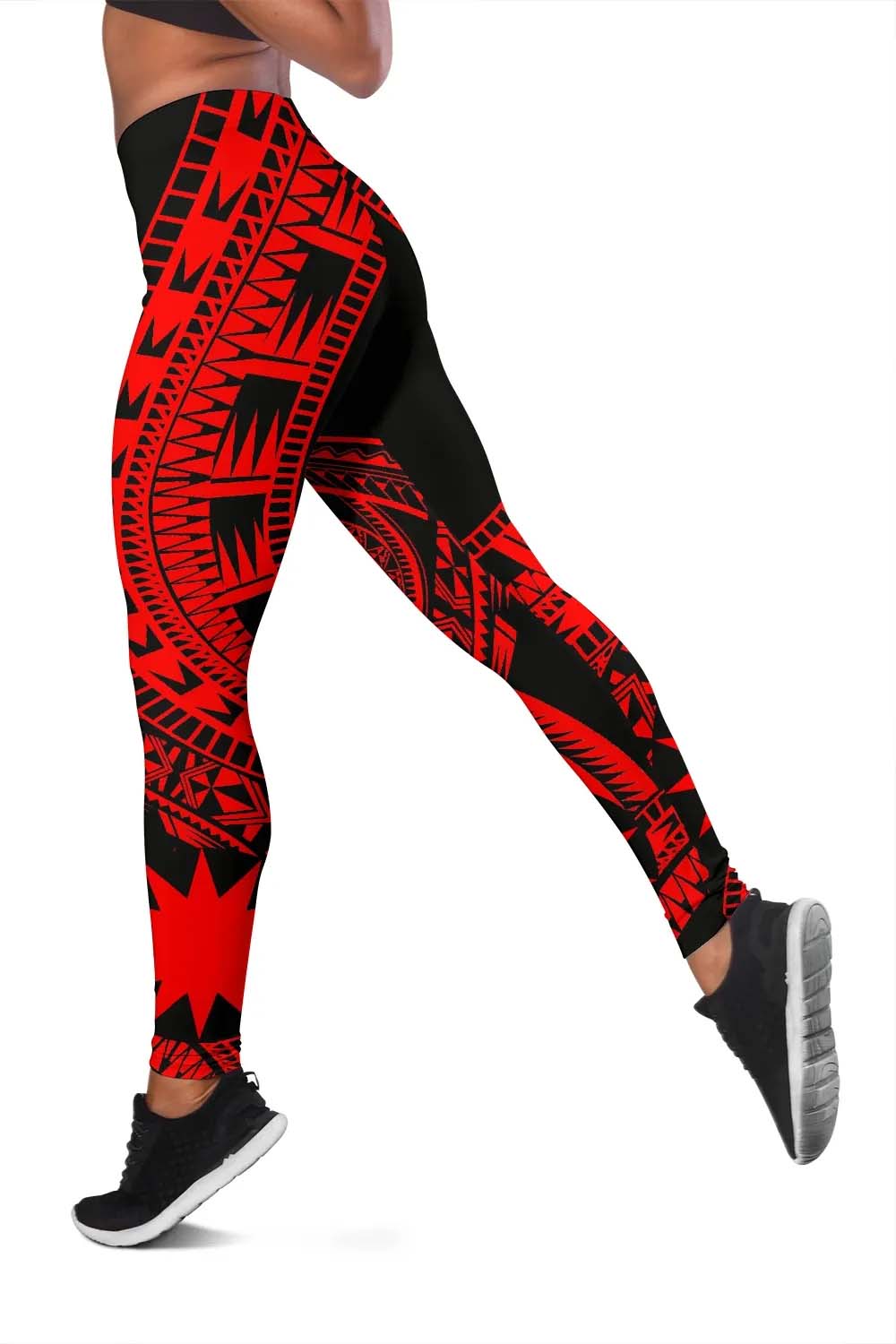 Nauru Legging Polynesian Pattern Red