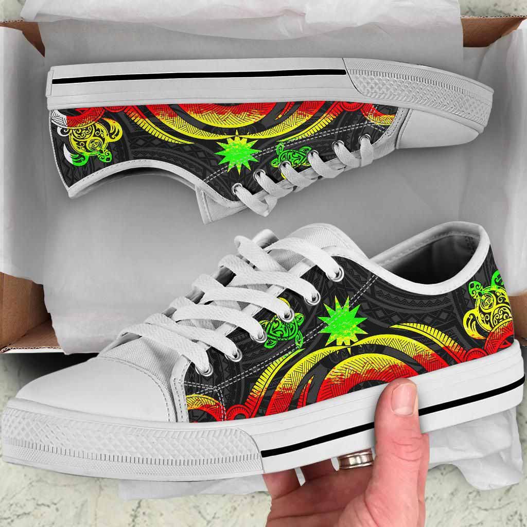 Nauru Low Top Canvas Shoes - Reggae Tentacle Turtle
