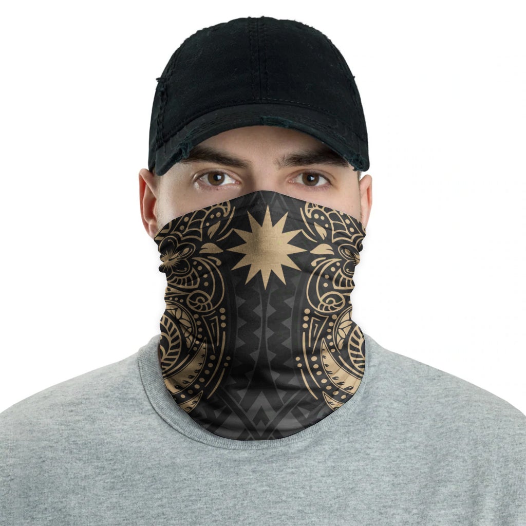 Nauru Neck Gaiter - Floral Tattoo Gold