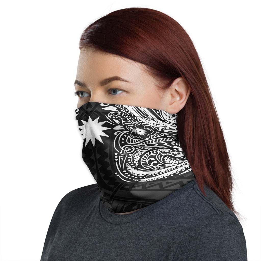 Nauru Neck Gaiter - Floral Tattoo White