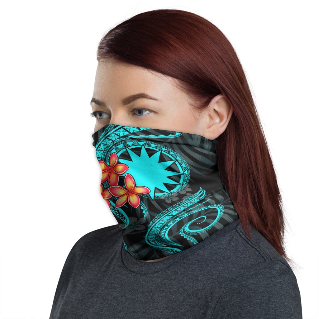 Nauru Neck Gaiter - Plumeria Turquoise
