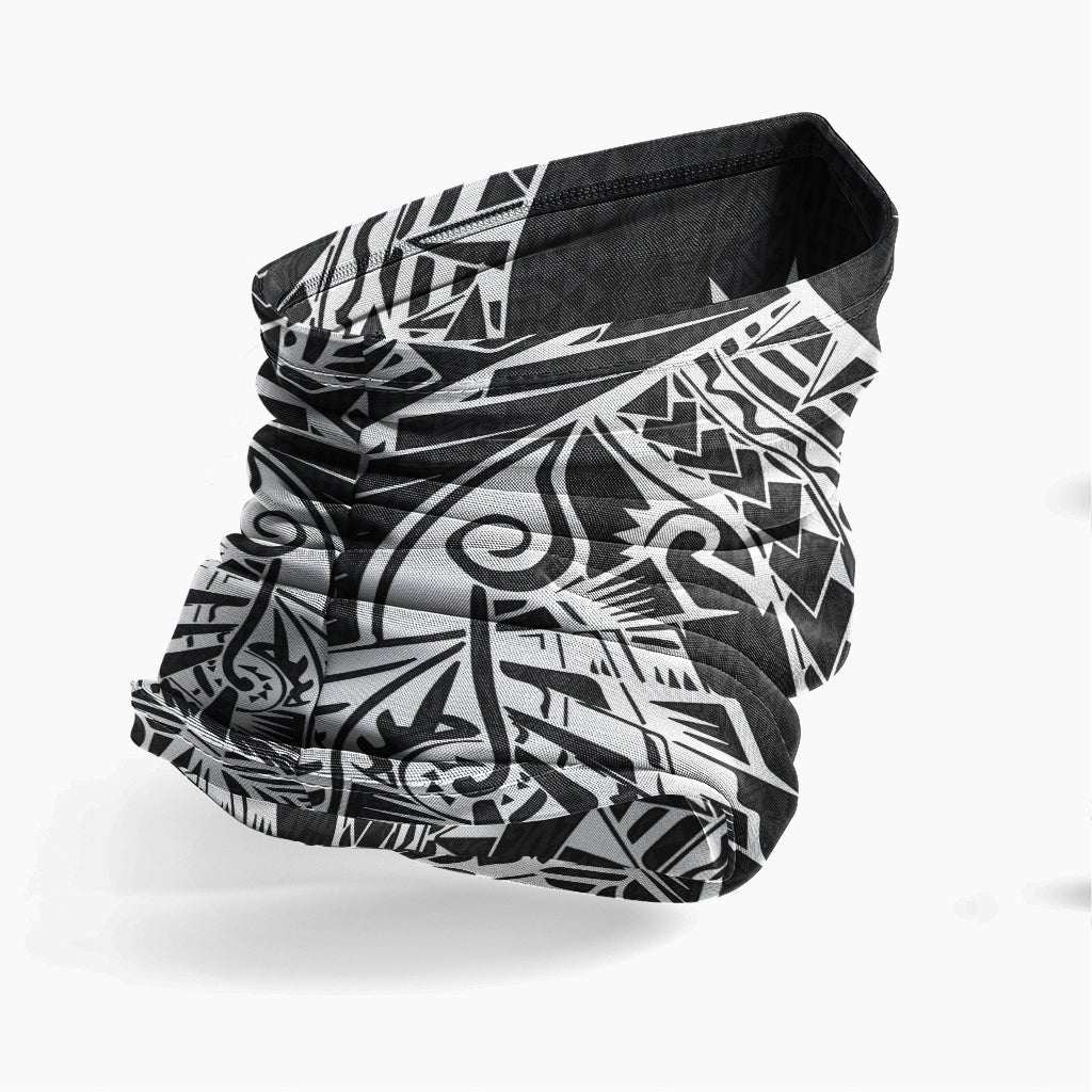 Nauru Neck Gaiter - Polynesian Pattern White
