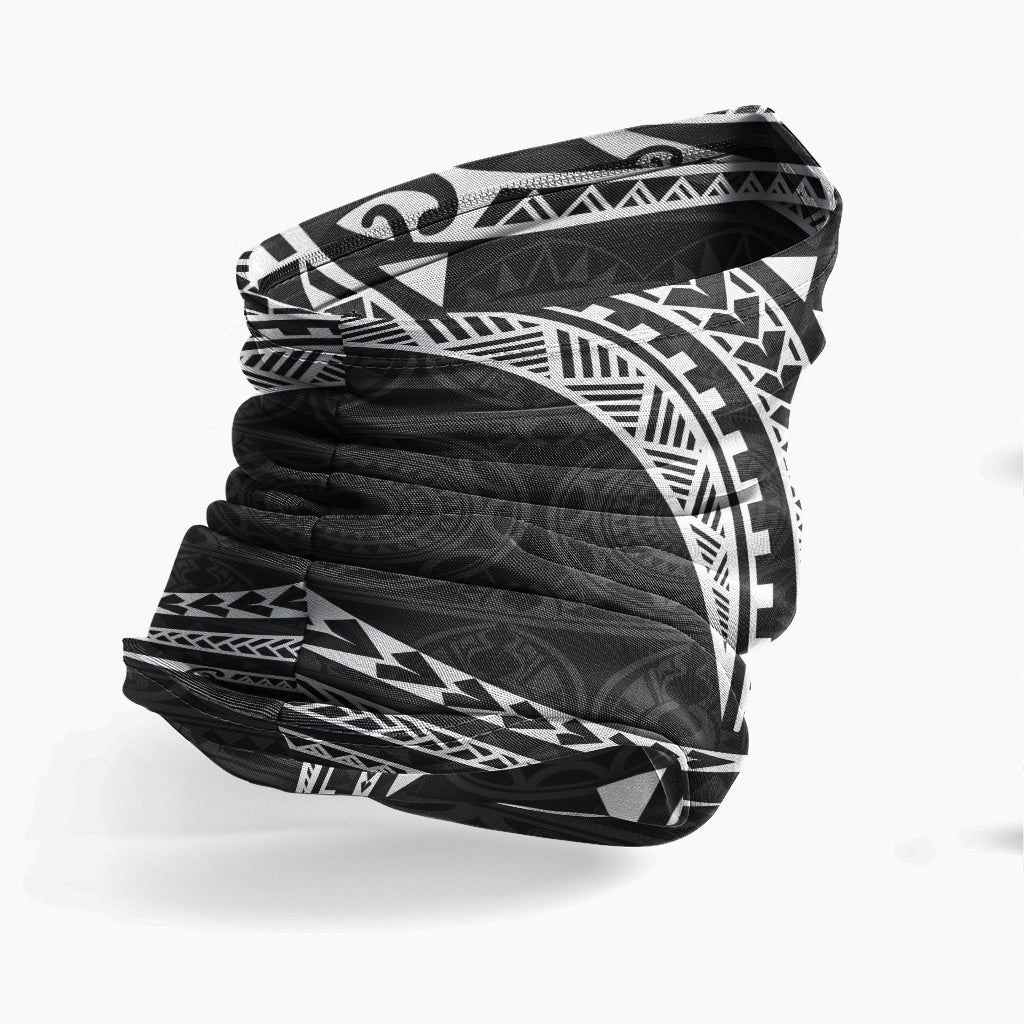 Nauru Neck Gaiter - Tribal Pattern White