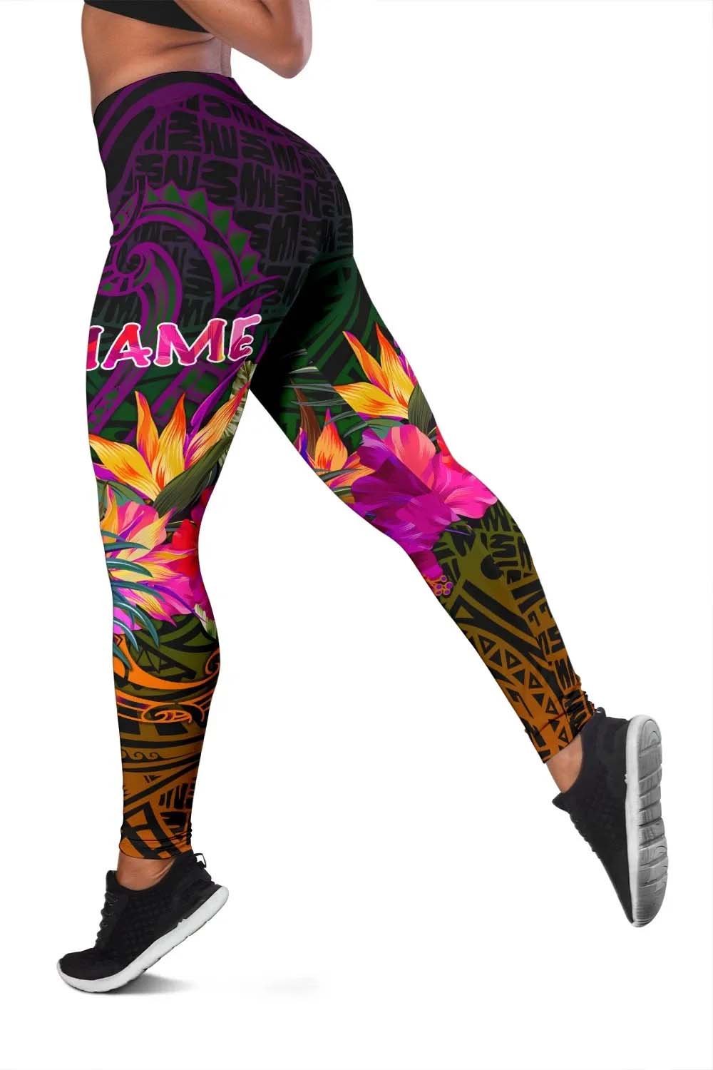 Nauru Personalised Legging - Summer Hibiscus