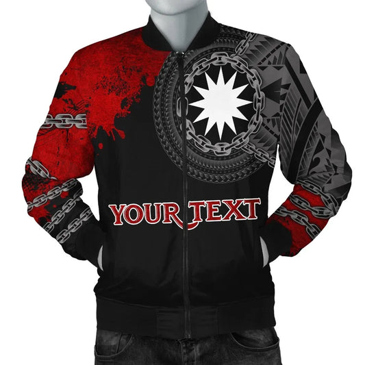 Nauru Polynesian Personalised Bomber Jacket - Polynesian Chain Style