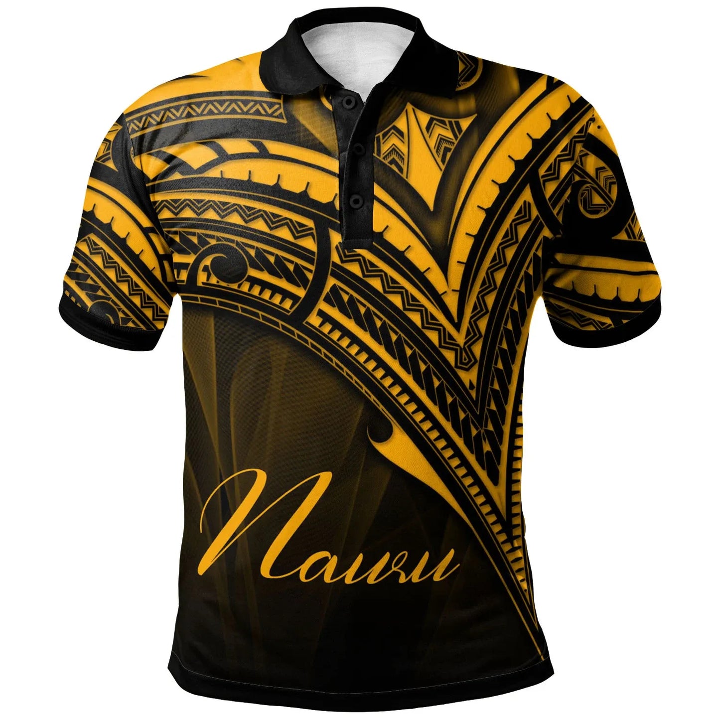Nauru Polo Shirt - Gold Color Cross Style