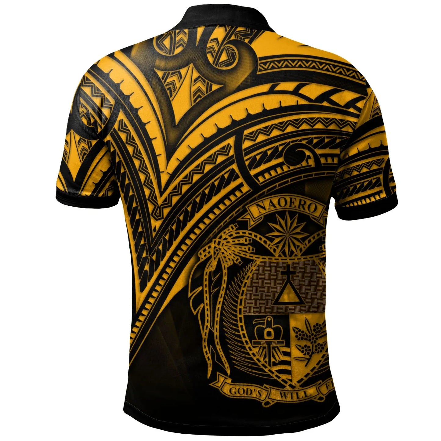 Nauru Polo Shirt - Gold Color Cross Style