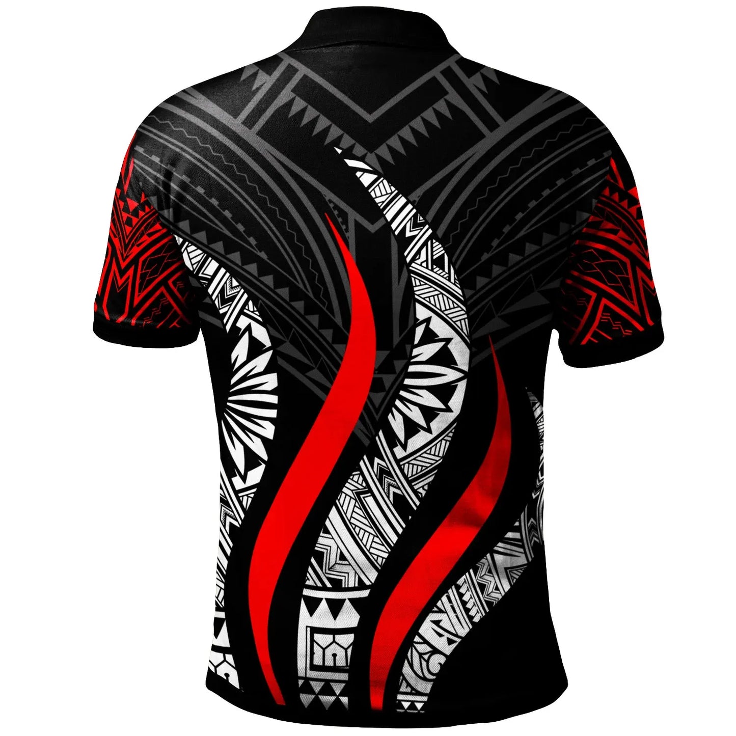 Nauru Polo Shirt -  Nauru Strong Fire Pattern Red
