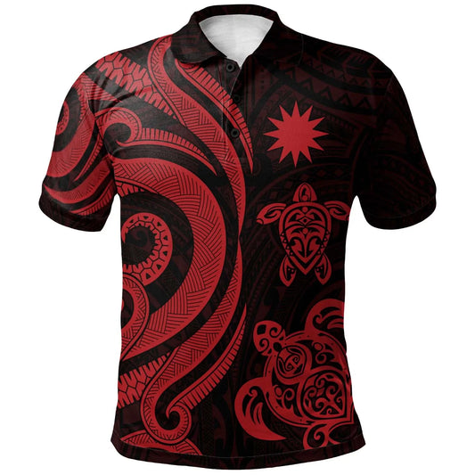 Nauru Polo Shirt - Red Tentacle Turtle