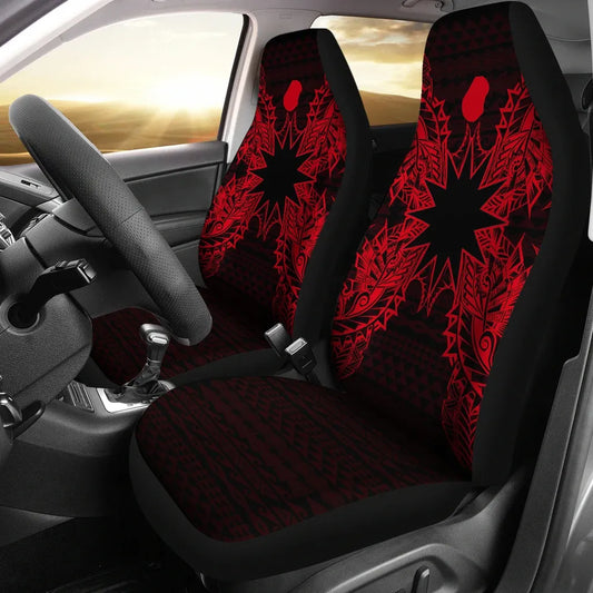 Nauru Car Seat Cover - Nauru Flag Map Red