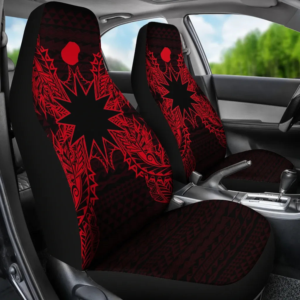 Nauru Car Seat Cover - Nauru Flag Map Red