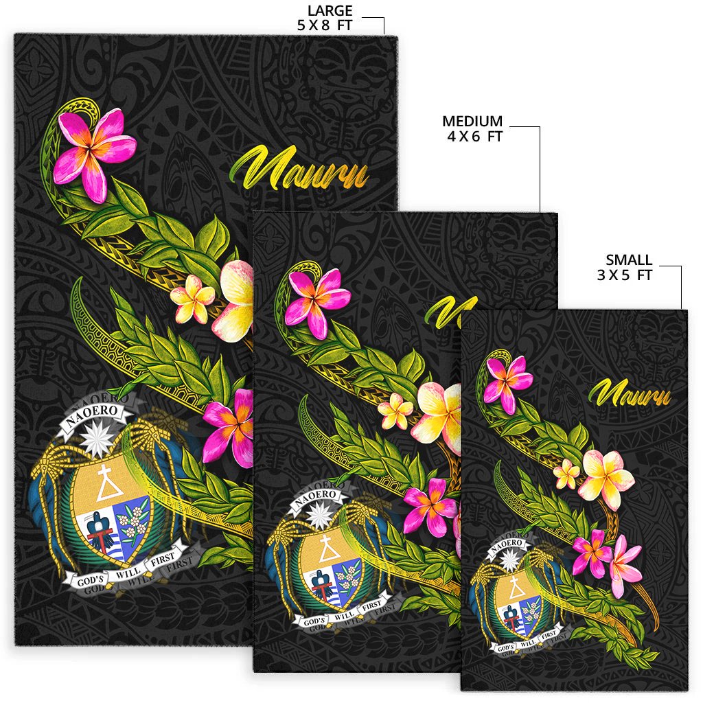Nauru Polynesian Area Rug - Plumeria Tribal