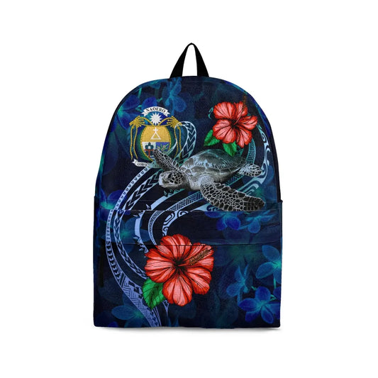 Nauru Polynesian Backpack - Blue Turtle Hibiscus