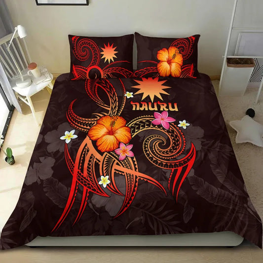 Nauru Polynesian Bedding Set - Legend Of Nauru (Red)