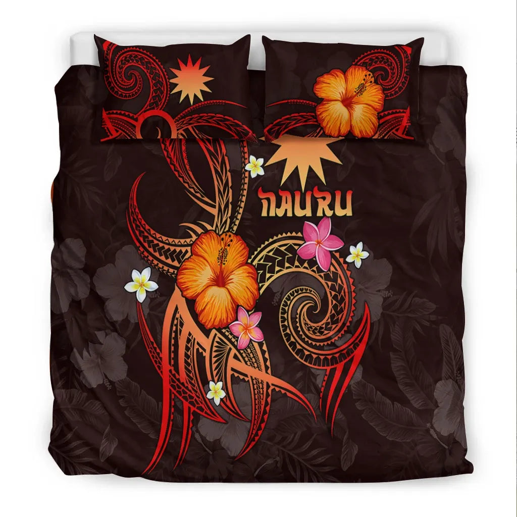 Nauru Polynesian Bedding Set - Legend Of Nauru (Red)