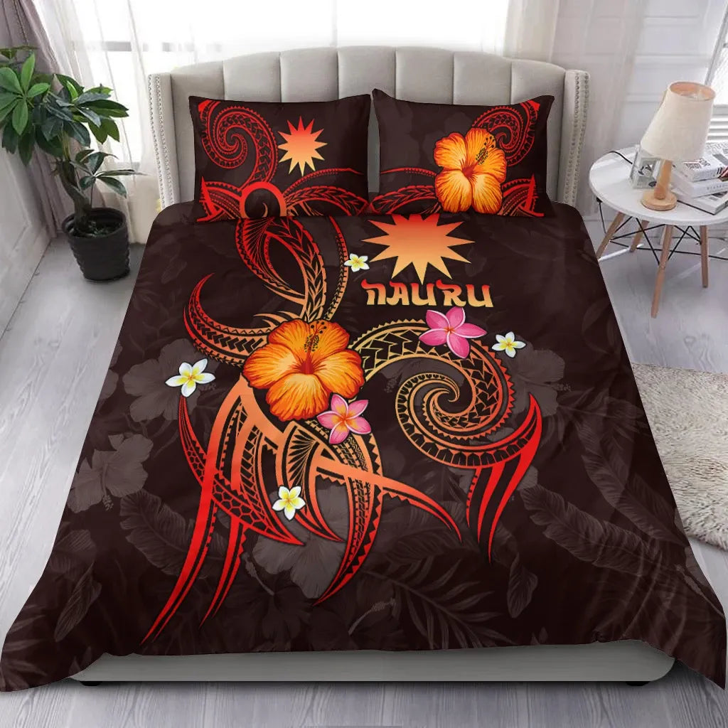 Nauru Polynesian Bedding Set - Legend Of Nauru (Red)
