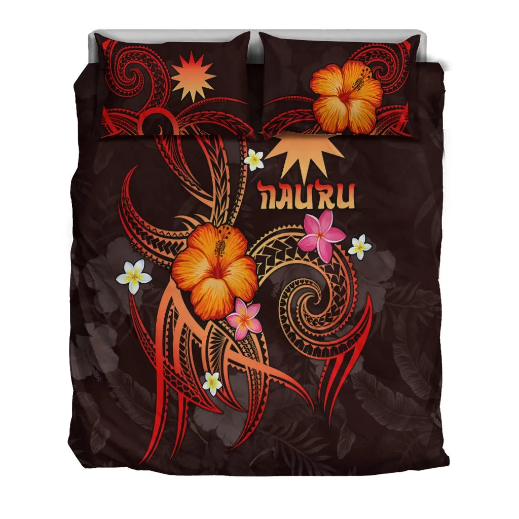 Nauru Polynesian Bedding Set - Legend Of Nauru (Red)