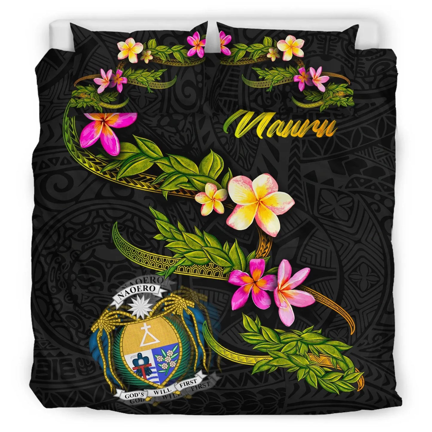 Nauru Polynesian Bedding Set - Plumeria Tribal
