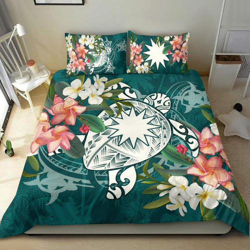 Nauru Polynesian Bedding Set - Turtle With Plumeria
