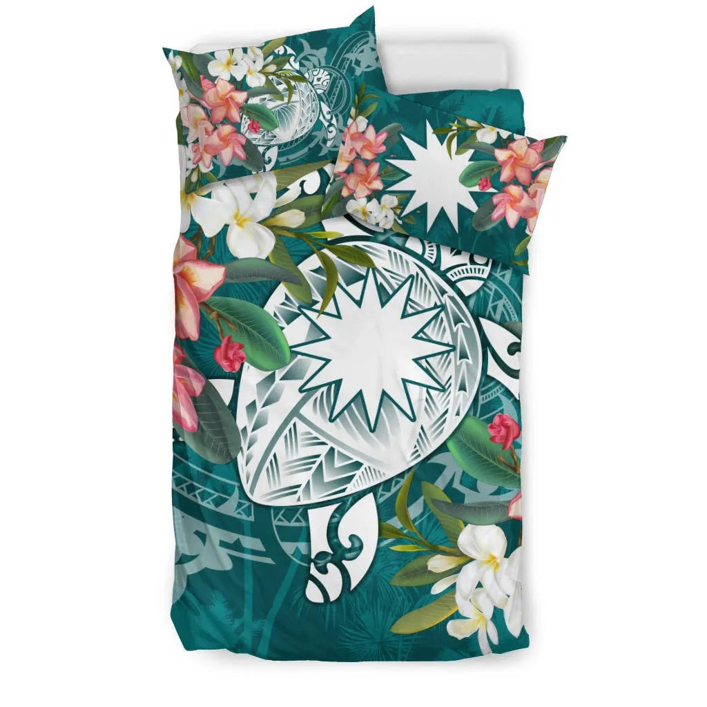 Nauru Polynesian Bedding Set - Turtle With Plumeria