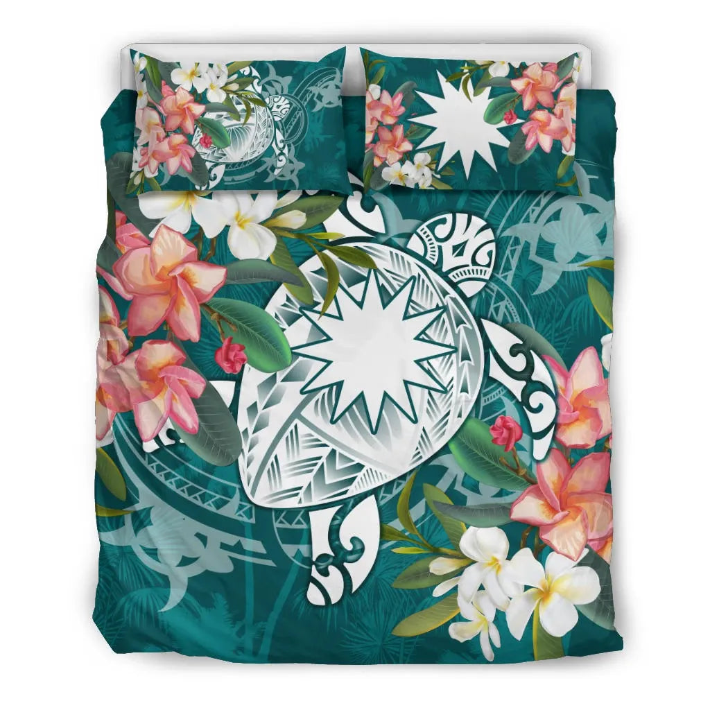 Nauru Polynesian Bedding Set - Turtle With Plumeria