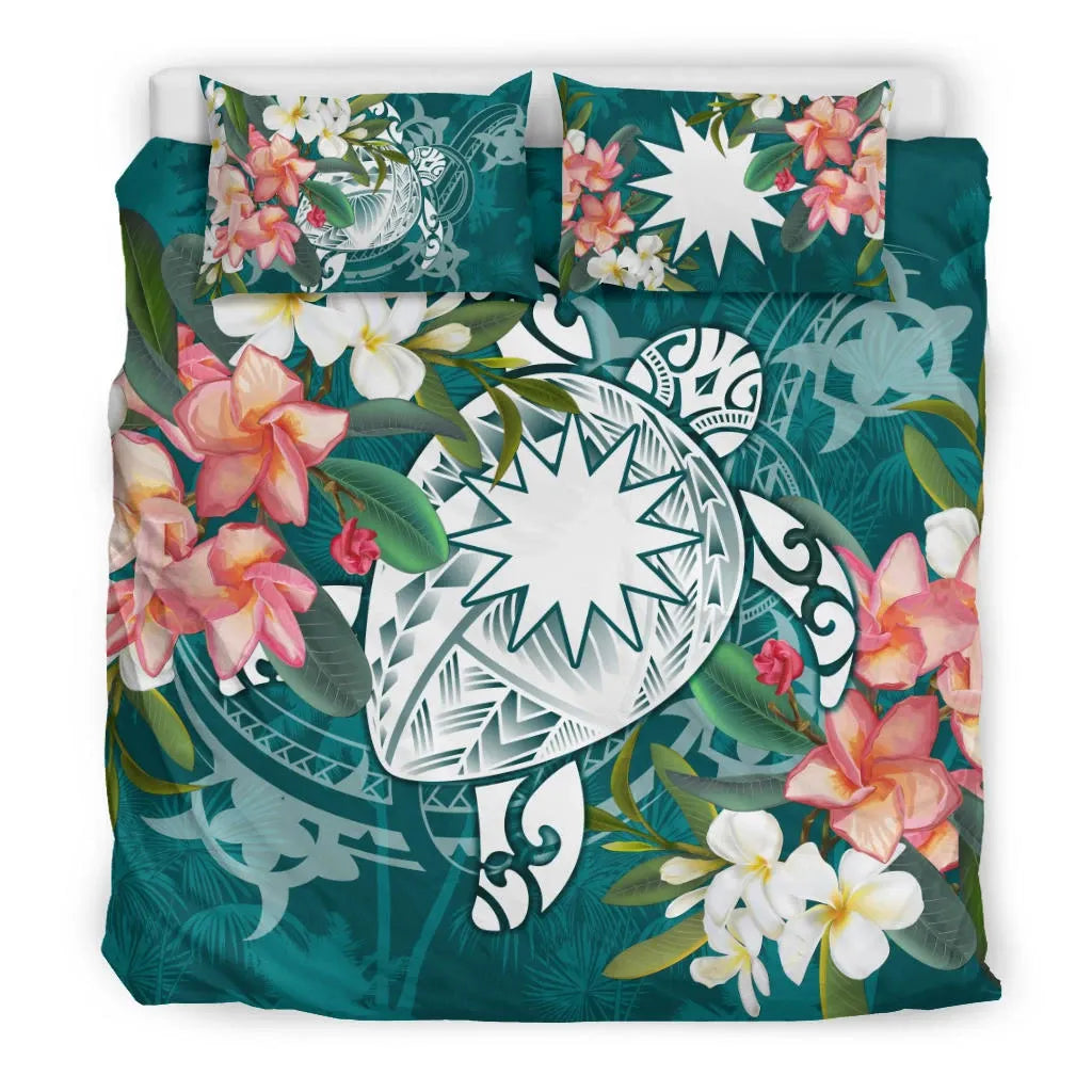 Nauru Polynesian Bedding Set - Turtle With Plumeria