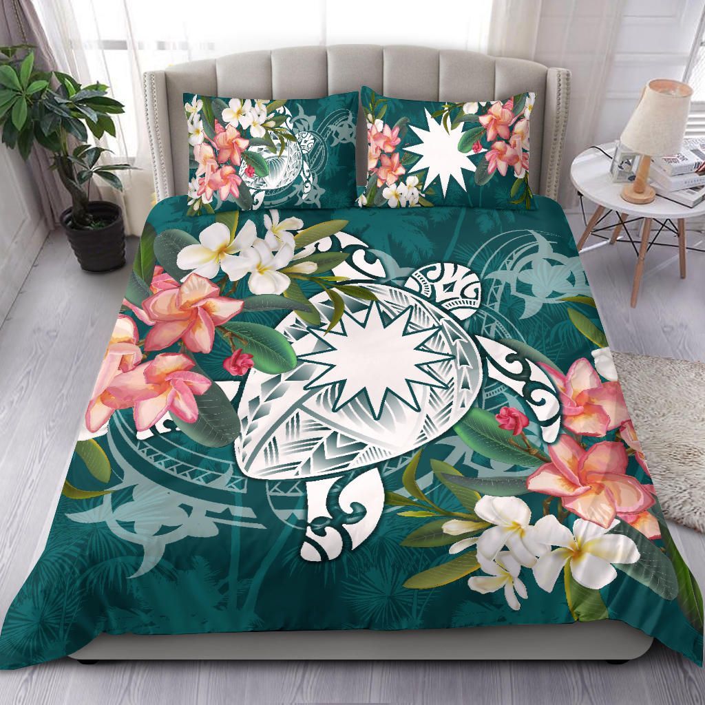 Nauru Polynesian Bedding Set - Turtle With Plumeria
