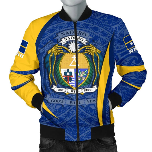 Nauru Polynesian Bomber Jacket - Nauru Spirit (Blue)