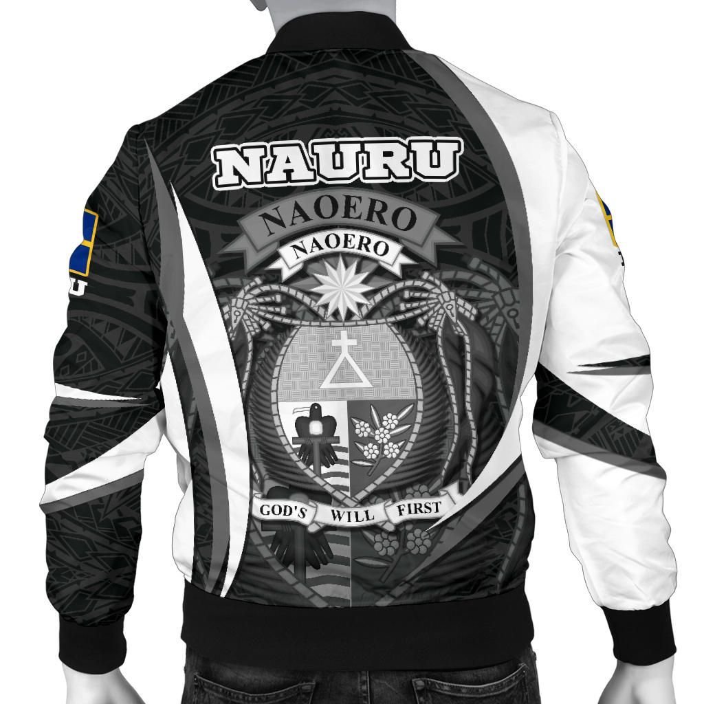Nauru Polynesian Bomber Jacket - Nauru Spirit (White)