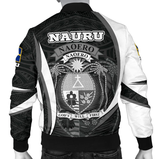 Nauru Polynesian Bomber Jacket - Nauru Spirit (White)