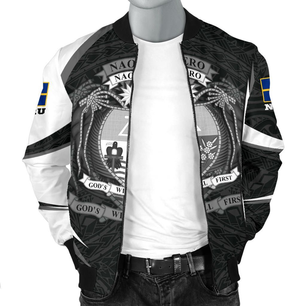 Nauru Polynesian Bomber Jacket - Nauru Spirit (White)