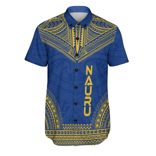 Nauru Polynesian Chief Short Sleeve Shirt - Flag Version